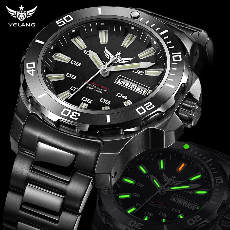 Yelang V1019 Brand 44MM Men Watch NH36 100M PROFESSIONAL WATERPROOF Deep Diving Mechanical Automatic Watch Sapphire