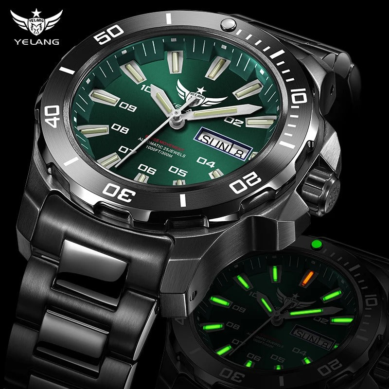 Yelang V1019 Brand 44MM Men Watch NH36 100M PROFESSIONAL WATERPROOF Deep Diving Mechanical Automatic Watch Sapphire