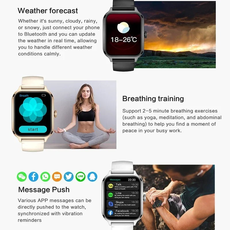 2025 Smart Watch Women 2.01" Full Touch Screen Heart Rate Tracker Bluetooth Call Waterproof Sport Smartwatch Men
