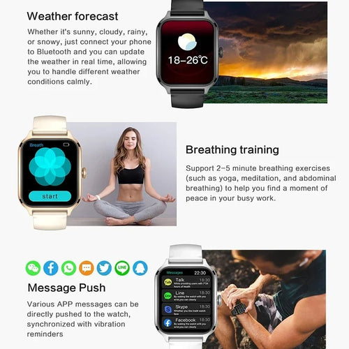 2025 Smart Watch Women 2.01" Full Touch Screen Heart Rate Tracker Bluetooth Call Waterproof Sport Smartwatch Men