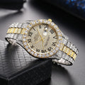 Hot Sale Diamond Bling Watch Men Gold Color Luxury Gift Quartz Watches Male Clock Rhinestone Wristwatch